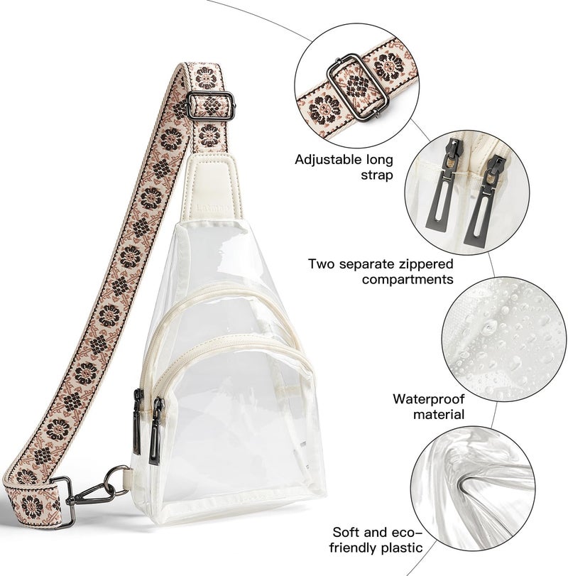 LATMAP Clear bags Stadium Approved Crossbody Sling Bag Fanny Pack Backpack Purses for Women Men Belt bag for stadium events - Image 5